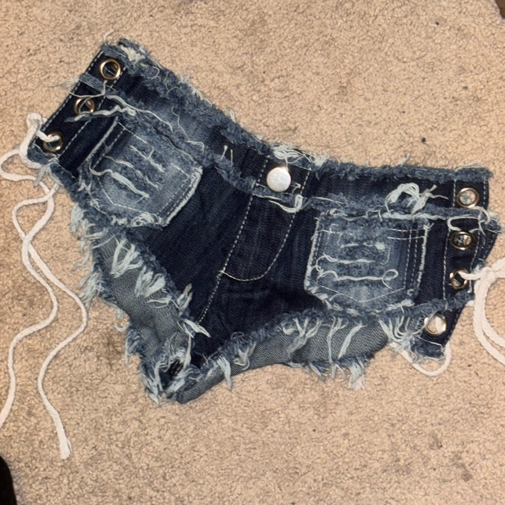 Denim mini shorts